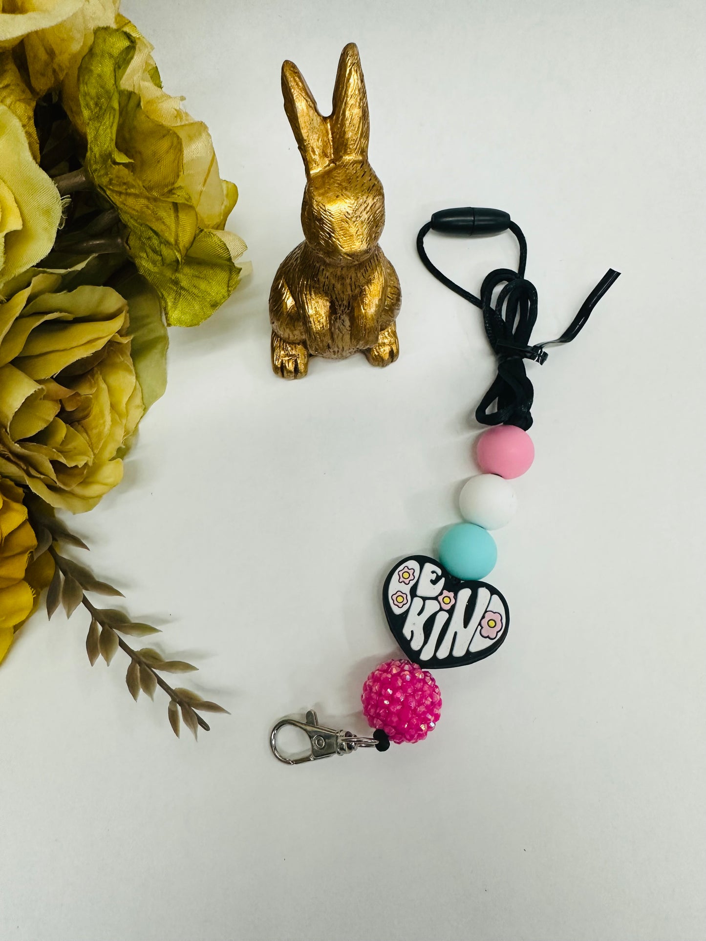 ‘Be Kind’ Beaded Lanyard