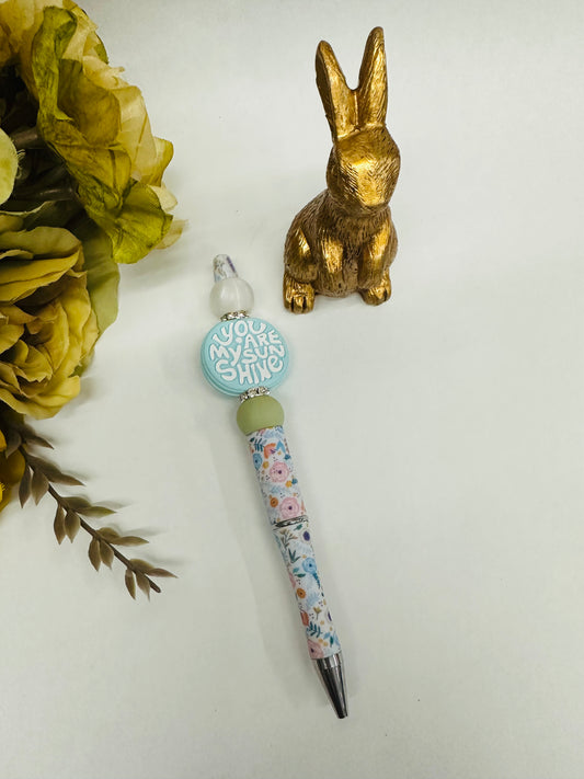 Blue ‘You Are My Sunshine’ Floral Pen