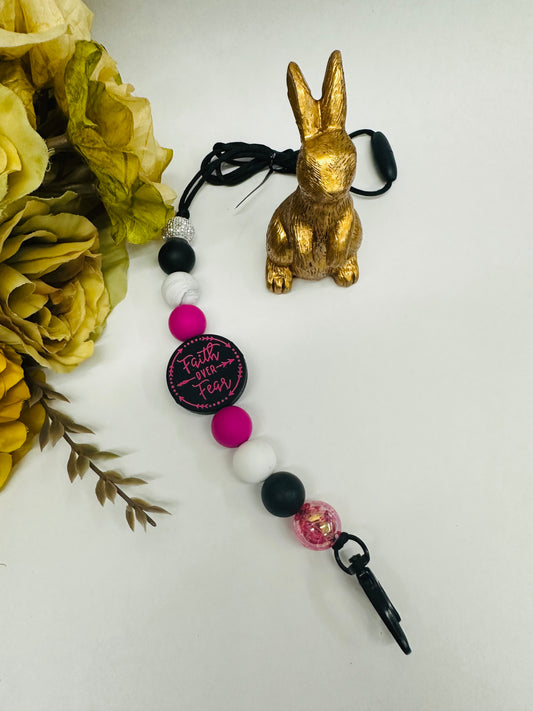 ‘Faith Over Fear’ Hot Pink Lanyard