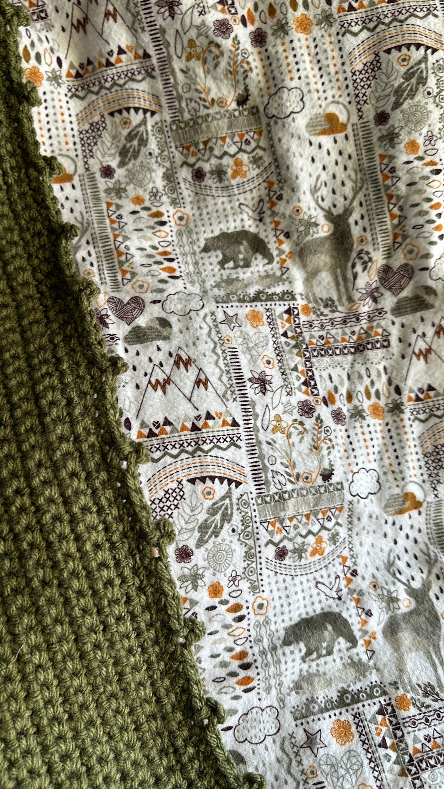 Dark Olive Green Wilderness Baby Blanket