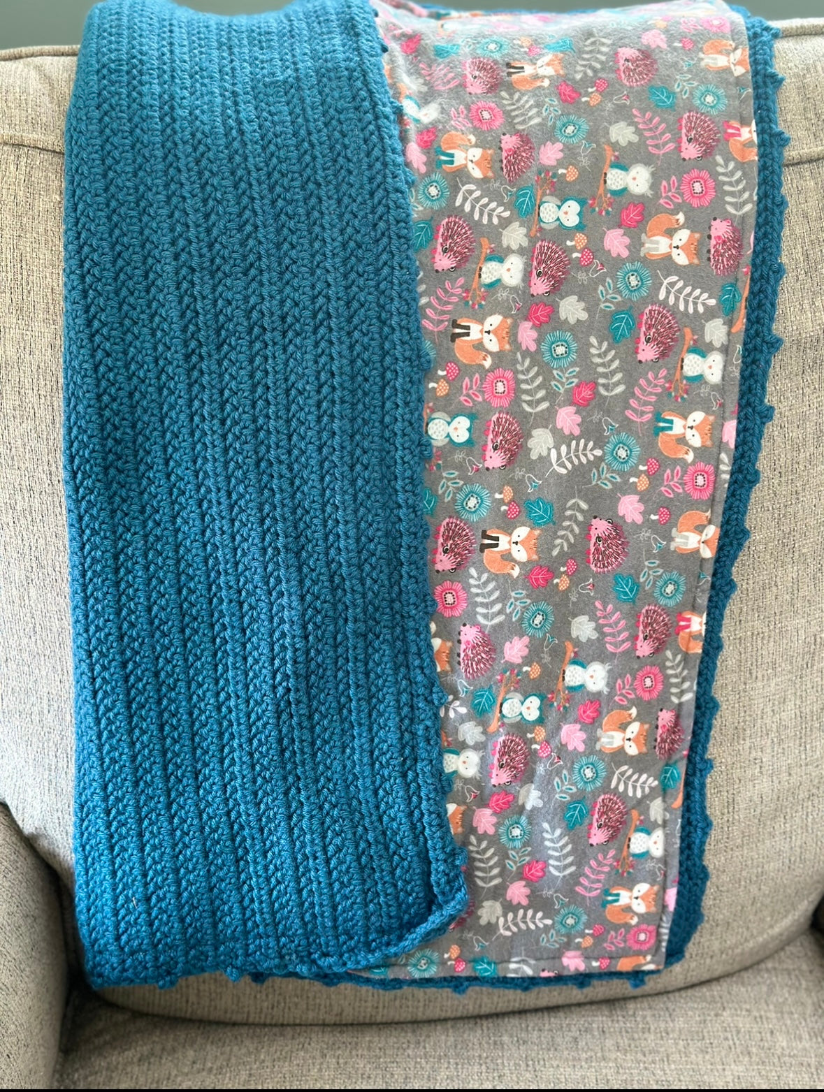 Blue Woodland Baby Blanket