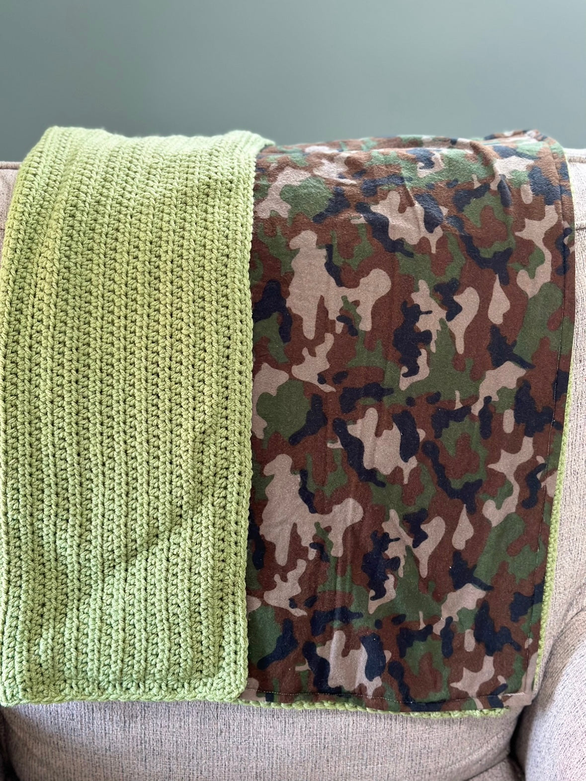 Green and Camouflage Baby Blanket